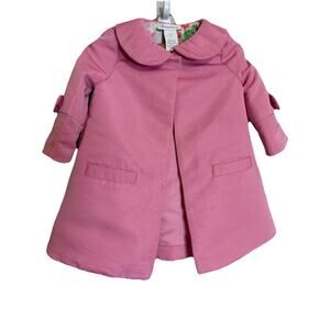 Tommy Bahama Toddler Girls Pink Dress Coat with Bow Accents Size 3T